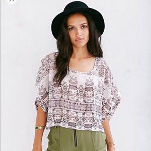 URBAN OUTFITTERS SILK SPARKLE & FADE SQUARE TOP